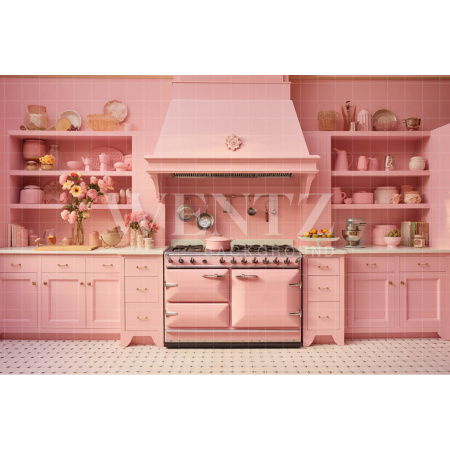 Fabric Photography Background Pink Kitchen / Backdrop 4464