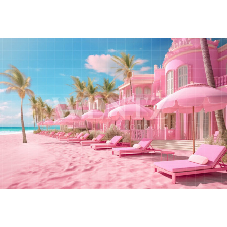 Fabric Photography Background Pink Beach / Backdrop 4467