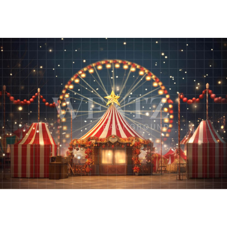 Fabric Photography Background Christmas Amusement Park / Backdrop 4517