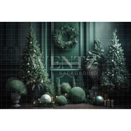 Fabric Photography Background Christmas Green Set / Backdrop 4521