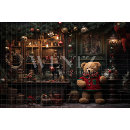 Fabric Photography Background Christmas Toy Store / Backdrop 4529