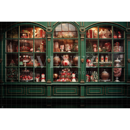 Fabric Photography Background Christmas Candy Cabinet / Backdrop 4536