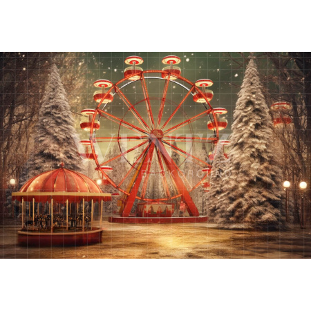 Fabric Photography Background Christmas Carnival / Backdrop 4538