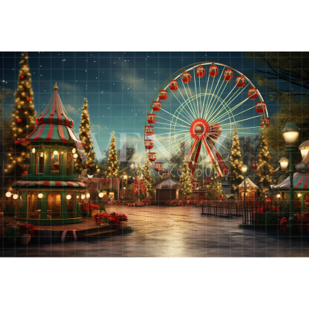 Fabric Photography Background Christmas Carnival / Backdrop 4541