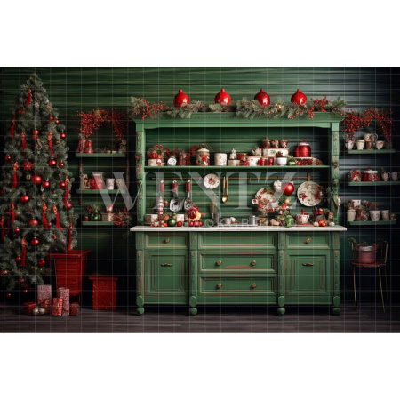 Fabric Photography Background Christmas Cabinet / Backdrop 4559