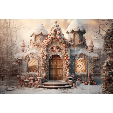 Fabric Photography Background Candy House Front / Backdrop 4576