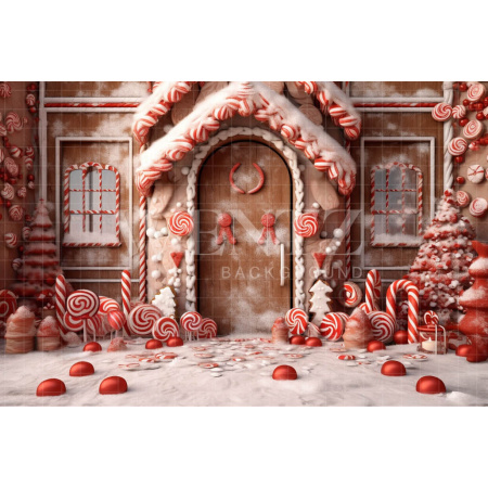 Fabric Photography Background Candy House Front / Backdrop 4585