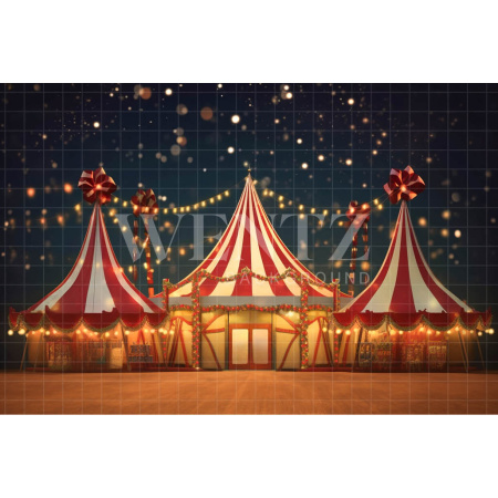 Fabric Photography Background Christmas Circus / Backdrop 4586