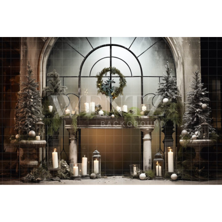 Fabric Photography Background Rustic Christmas Set / Backdrop 4588