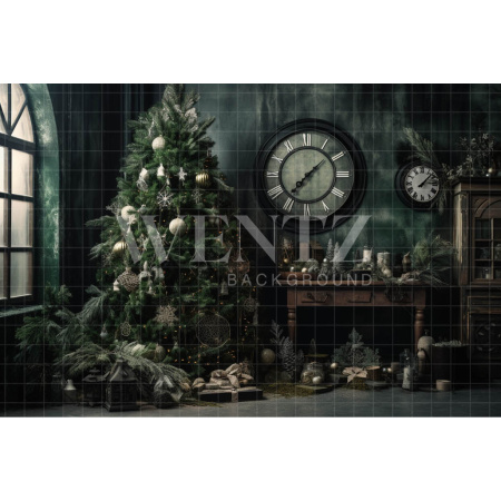 Fabric Photography Background Vintage Christmas Room / Backdrop 4591