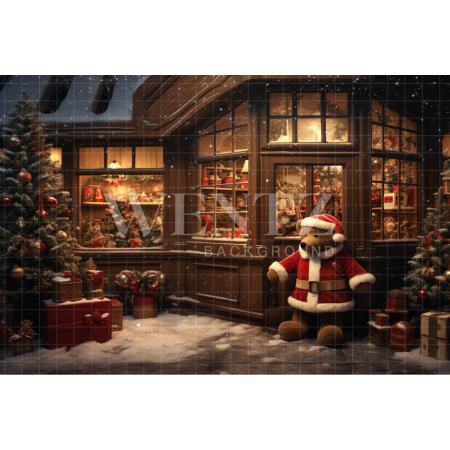 Fabric Photography Background Christmas Toy Store / Backdrop 4608