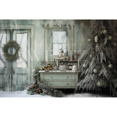 Fabric Photography Background Vintage Christmas Set / Backdrop 4610