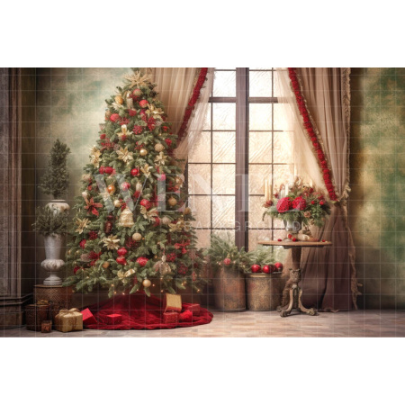 Fabric Photography Background Vintage Christmas Set / Backdrop 4668