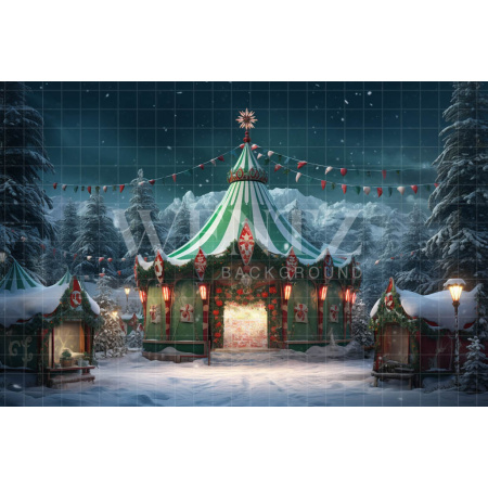 Fabric Photography Background Christmas Circus / Backdrop 4744