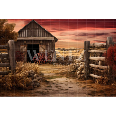 Fabric Photography Background House on the Countryside / Backdrop 4765