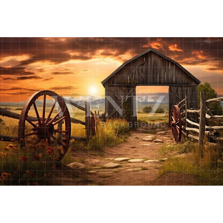 Fabric Photography Background Road to Farm / Backdrop 4770