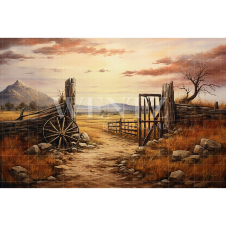 Fabric Photography Background Road to Farm / Backdrop 4782