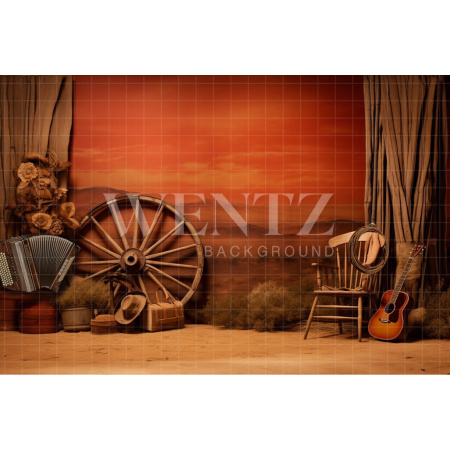 Fabric Photography Background Set with Guitar / Backdrop 4789