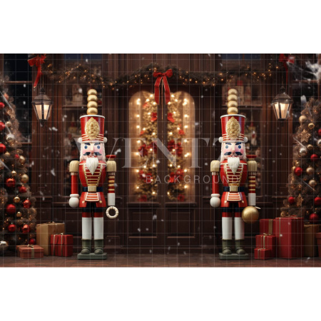 Fabric Photography Background Christmas Nutcracker / Backdrop 4802