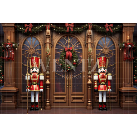 Fabric Photography Background Christmas Nutcracker / Backdrop 4803