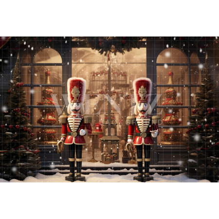 Fabric Photography Background Christmas Nutcracker / Backdrop 4810