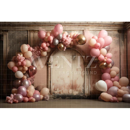 Fabric Photography Background Room with Pink Balloons 4895