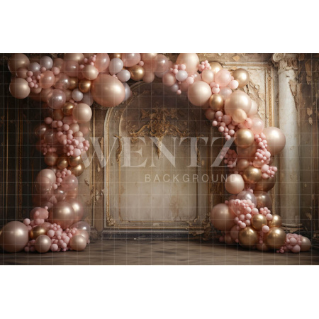 Fabric Photography Background Room with Balloons / Backdrop 4896