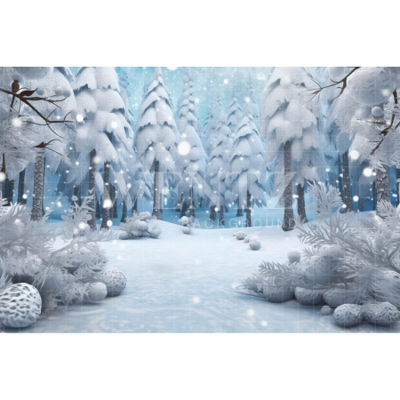 Fabric Photography Background Winter Forest / Backdrop 4955