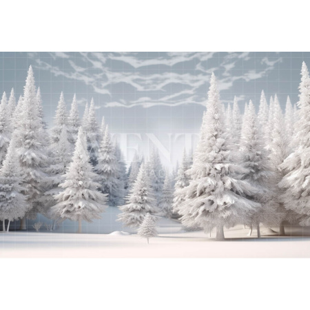 Fabric Photography Background Snowy Forest / Backdrop 4956