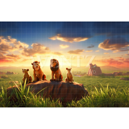 Fabric Photography Background Lion Family / Backdrop 4958