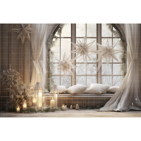 Photographic Background in Fabric Starry Window / Backdrop 4980