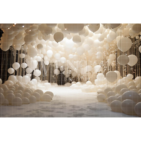 Photographic Background in Fabric Living Room with Balloons / Backdrop 4981