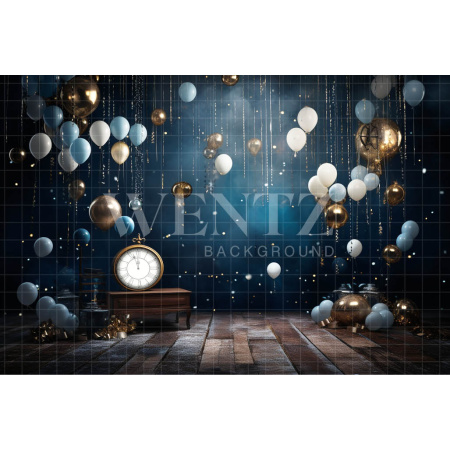 Photographic Background in Fabric Living Room with Balloons / Backdrop 4983