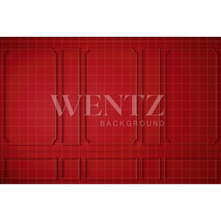 Photographic Background in Fabric Red Boiserie / Backdrop 5003