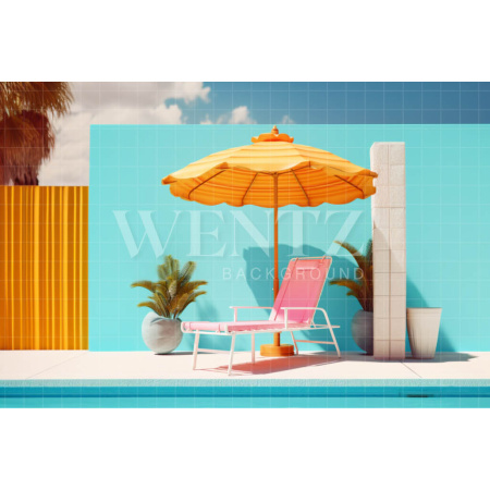 Photographic Background in Fabric Poolside / Backdrop 5012