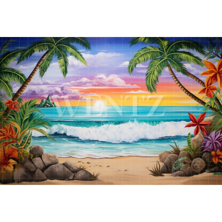 Photographic Background in Fabric Graffiti Beach / Backdrop 5015