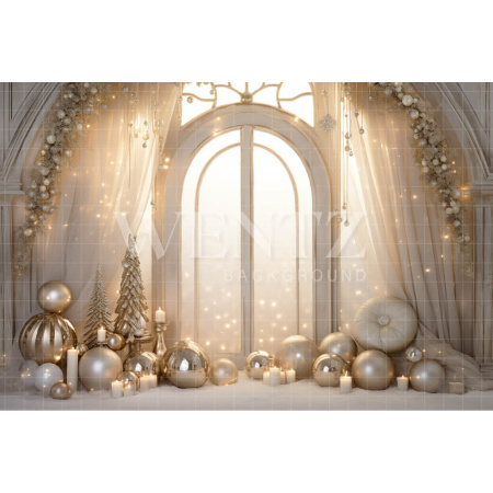 Photographic Background in Fabric White and Gold Door / Backdrop 5029