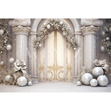 Photographic Background in Fabric White and Gold Door / Backdrop 5030