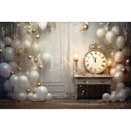 Photographic Background in Fabric Gold Clock / Backdrop 5041