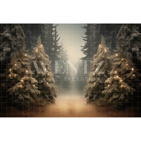 Photographic Background in Fabric Organic Christmas Pine Trees / Backdrop 5071