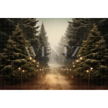 Photographic Background in Fabric Organic Christmas Pine Trees / Backdrop 5072