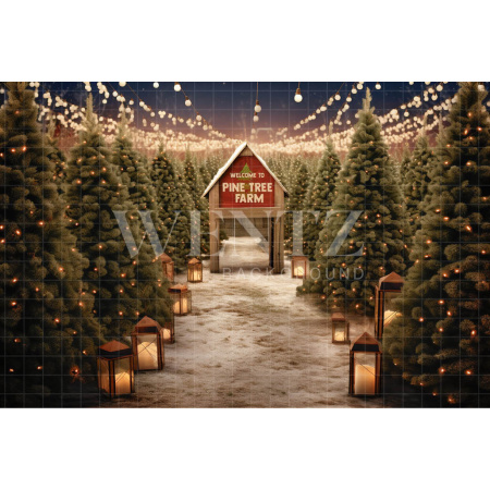 Photographic Background in Fabric Pine Tree Harvest / Backdrop 5075