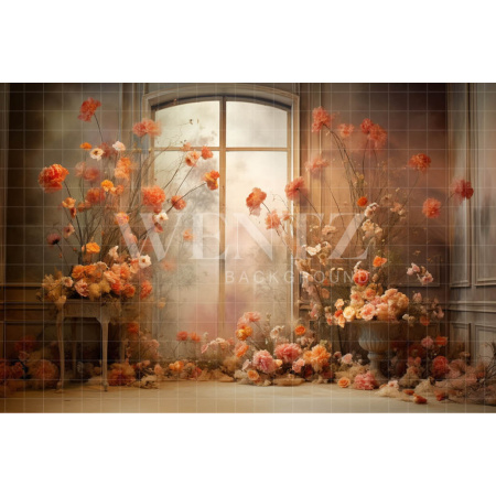 Photographic Background in Fabric Floral Room / Backdrop 5091