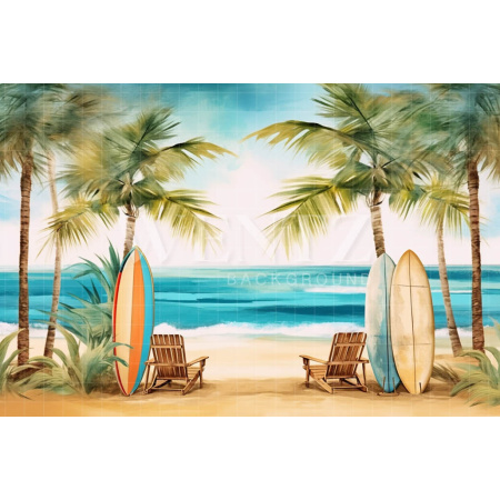 Photographic Background in Fabric Beach / Backdrop 5117