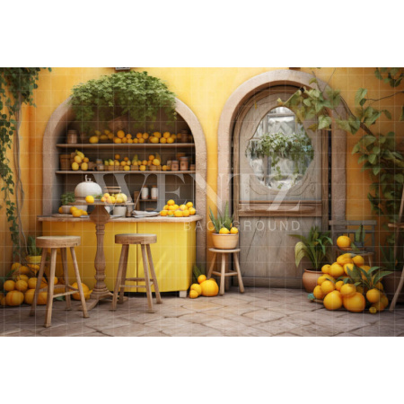 Photographic Background in Fabric Lemon Shop / Backdrop 5131