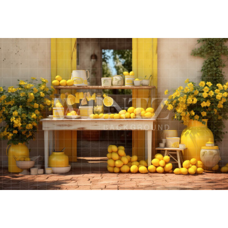 Fabric Photography Background Lemon Wall / Backdrop 5133