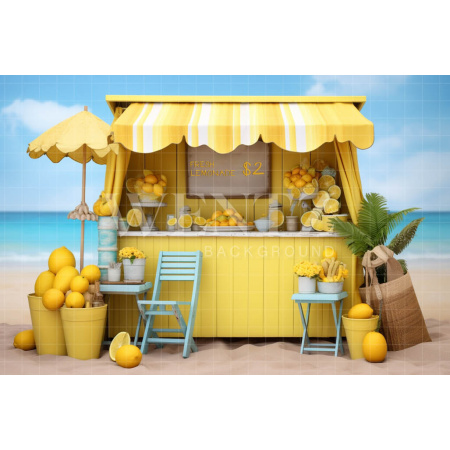 Photographic Background in Fabric Lemonade Stand / Backdrop 5138