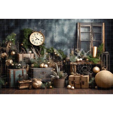 Photographic Background in Fabric Rustic Christmas Set / Backdrop 5156