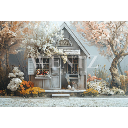 Fabric Photography Background Easter House / Backdrop 5677