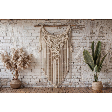 Fabric Photography Background Boho Wall with Macramé / Backdrop 5898